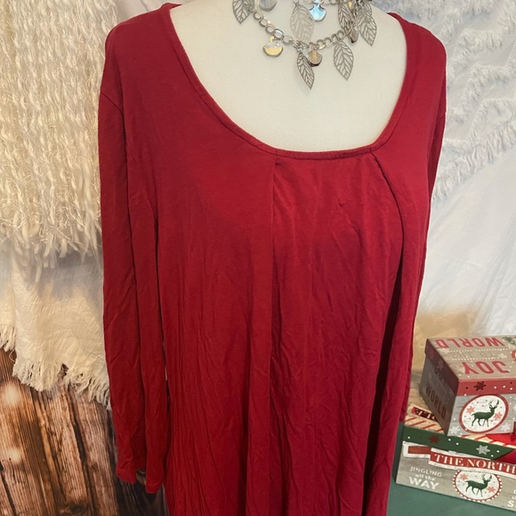 New Directions Red 3/4 Sleeve Top - Picture 2 of 4
